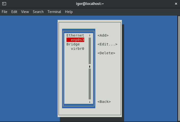 nmtui step 2