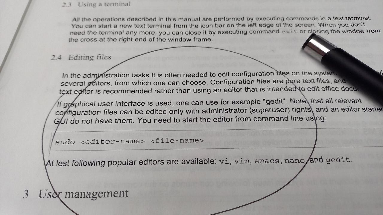 Printed manual